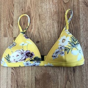 Triangl Yellow Floral Bikini Top Size Small++